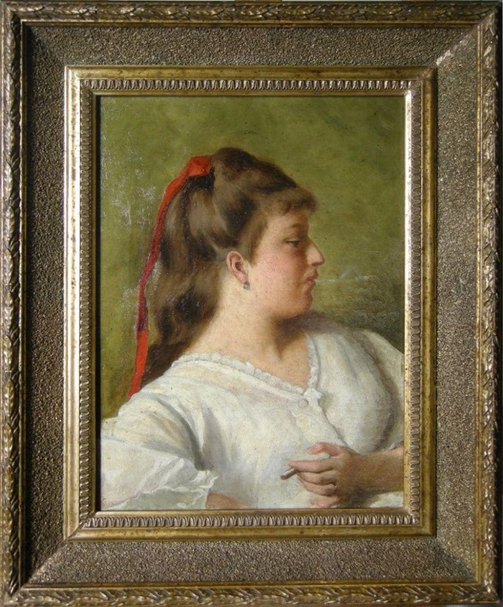 Giovane donna che fuma, 1878 - studio